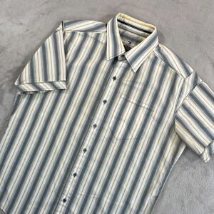 KUHL Shirt Men Medium Multi Striped Aztec Southwest Outdoor Hiking UPF NWOT